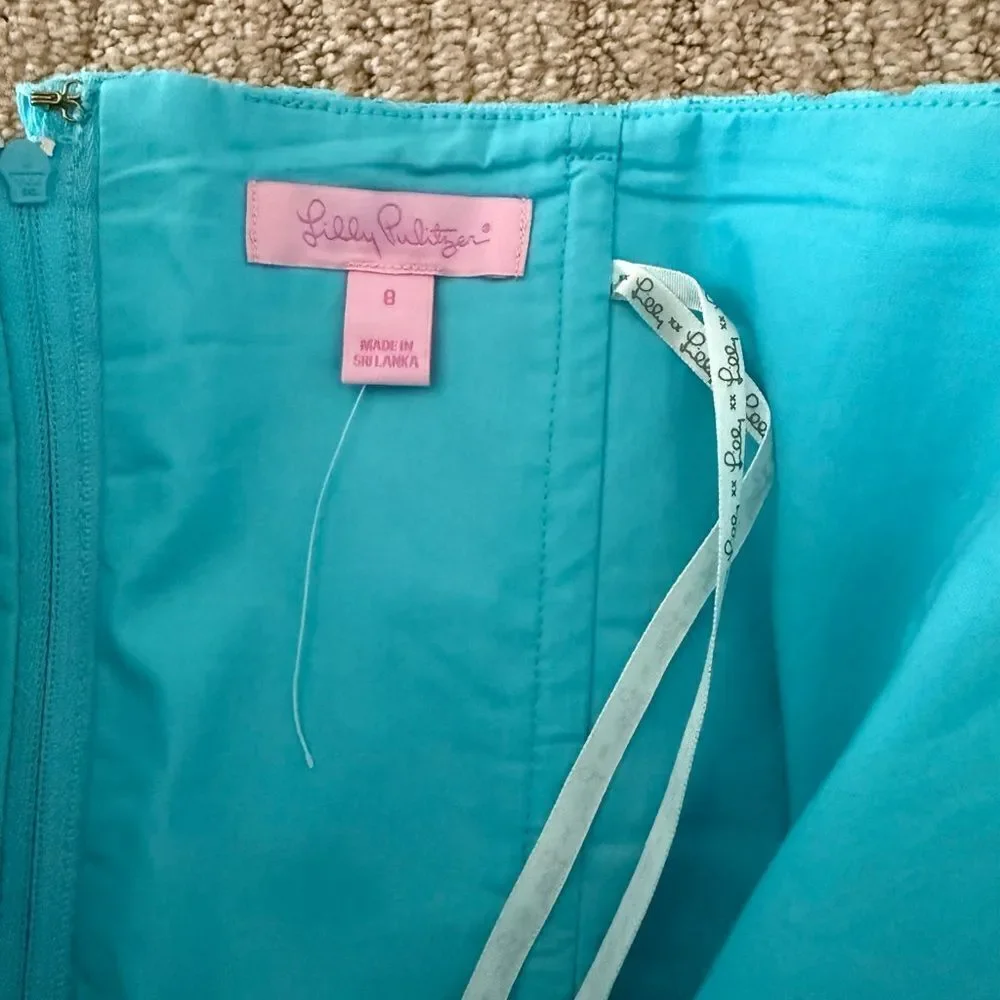 Lilly Pulitzer Blue Strapless Fit and Flare Dress - Picture 6 of 6